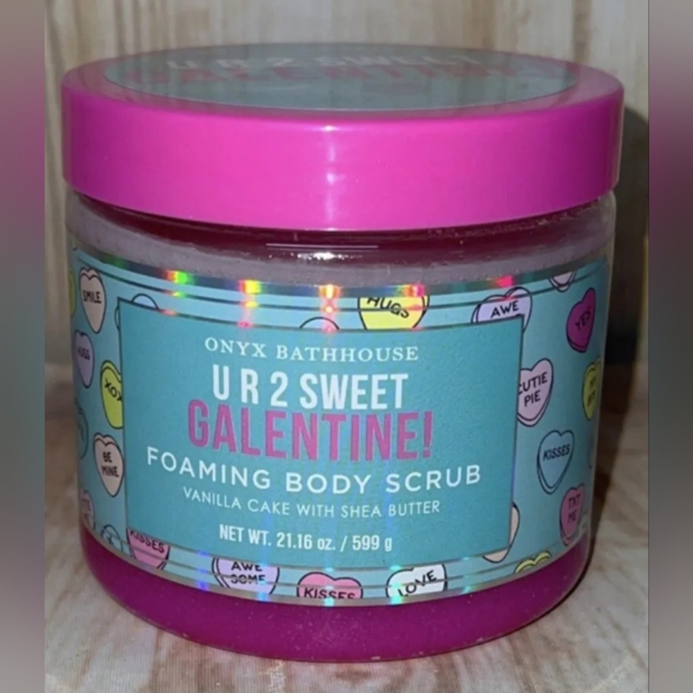 Onyx Bathhouse Foaming Body Scrub U R 2 Sweet Galentine Vanilla Cake Shea Butter